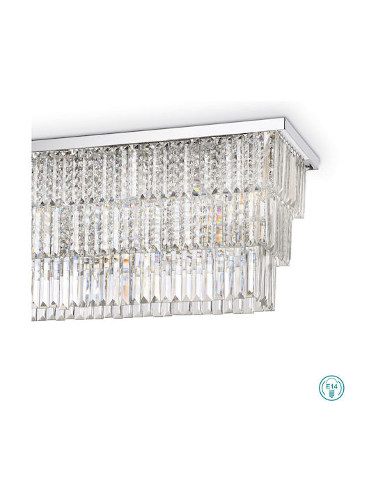 Φωτιστικό Οροφής-Πλαφονιέρα Martinez 166285 103x38x30,5cm 8xE14 40W Chrome Ideal Lux - second view